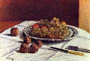 Alfred Sisley Stilleben, Trauben und Nusse oil painting artist